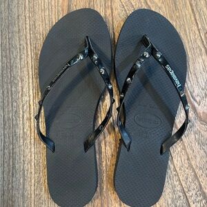 Havaianas Black Studded You Spike Flip Flops